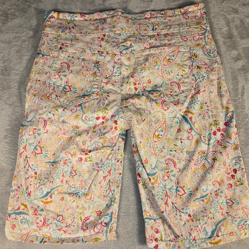 Bandolino Theadora Capri Pants Womens 14 Multicolor Paisley Floral Crop Trousers - Picture 3 of 8